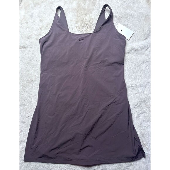 Nike Bliss Luxe Women Large Training tennis Dress Built-In Shorts purple DA0155 - Picture 4 of 14